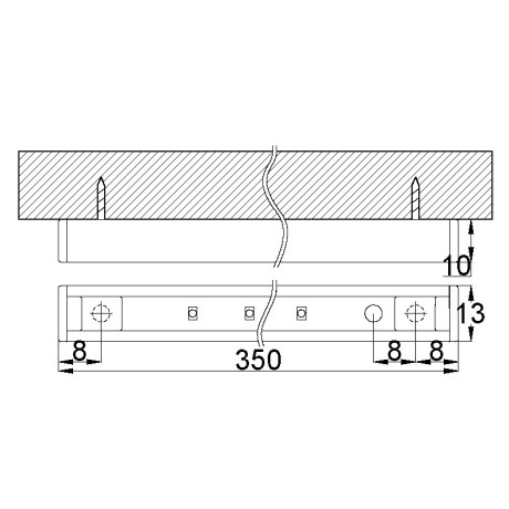 МЕБЕЛЕН СВЕТОДИОДЕН ПРОФИЛ ЗА ОТКРИТ МОНТАЖ, 2.5W, 4000K, 12V DC, НЕУТРАЛНА СВЕТЛИНА, SMD 2835