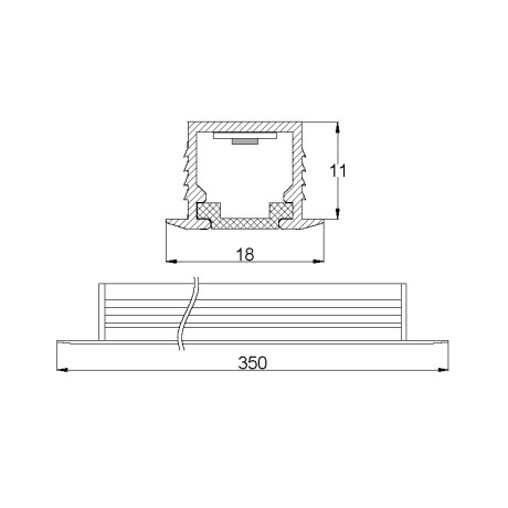 МЕБЕЛЕН СВЕТОДИОДЕН ПРОФИЛ ЗА ОТКРИТ МОНТАЖ, 4.5W, 4000K, 12V DC, НЕУТРАЛНА СВЕТЛИНА, SMD 2835