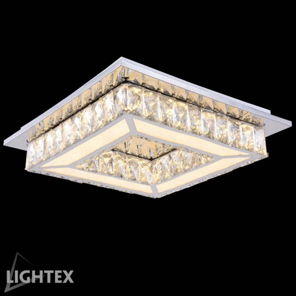 LED полилей ALICE 20W 4000K 1300lm 400x400мм стомана+кристал Lightex